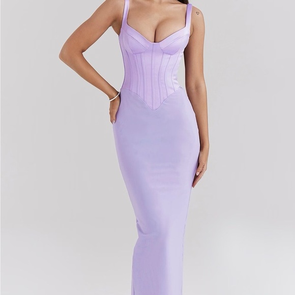 House of CB Breeze Orchid Satin Corset Maxi Dress - Picture 8 of 16
